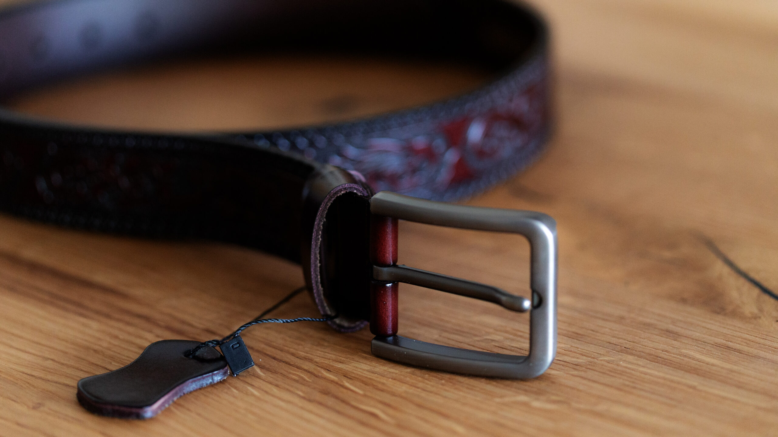 Gürtel mit Schnalle Flower Tooling Dark Brown  125cm – Bild 6