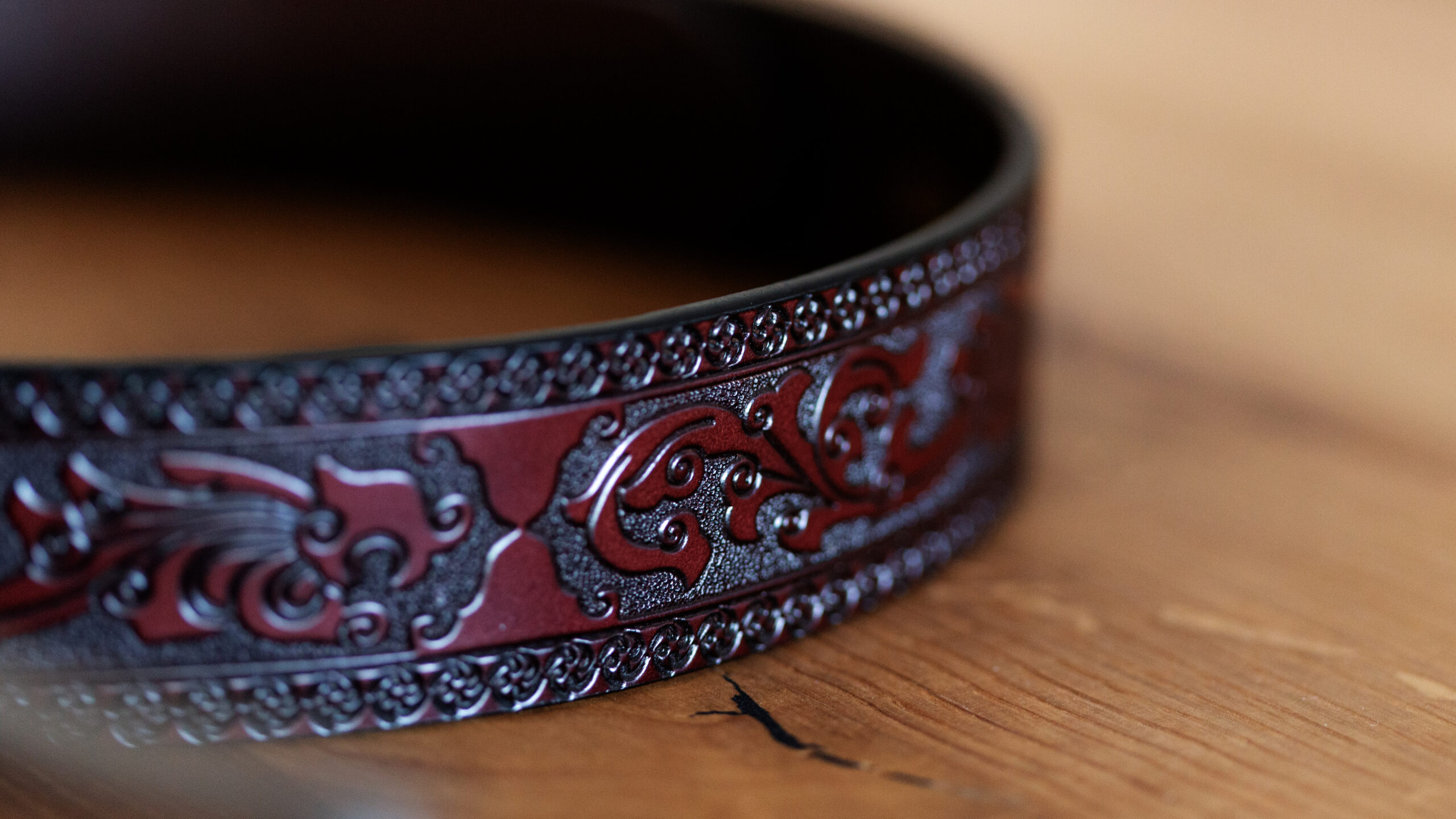 Gürtel mit Schnalle Flower Tooling Dark Brown  125cm – Bild 7