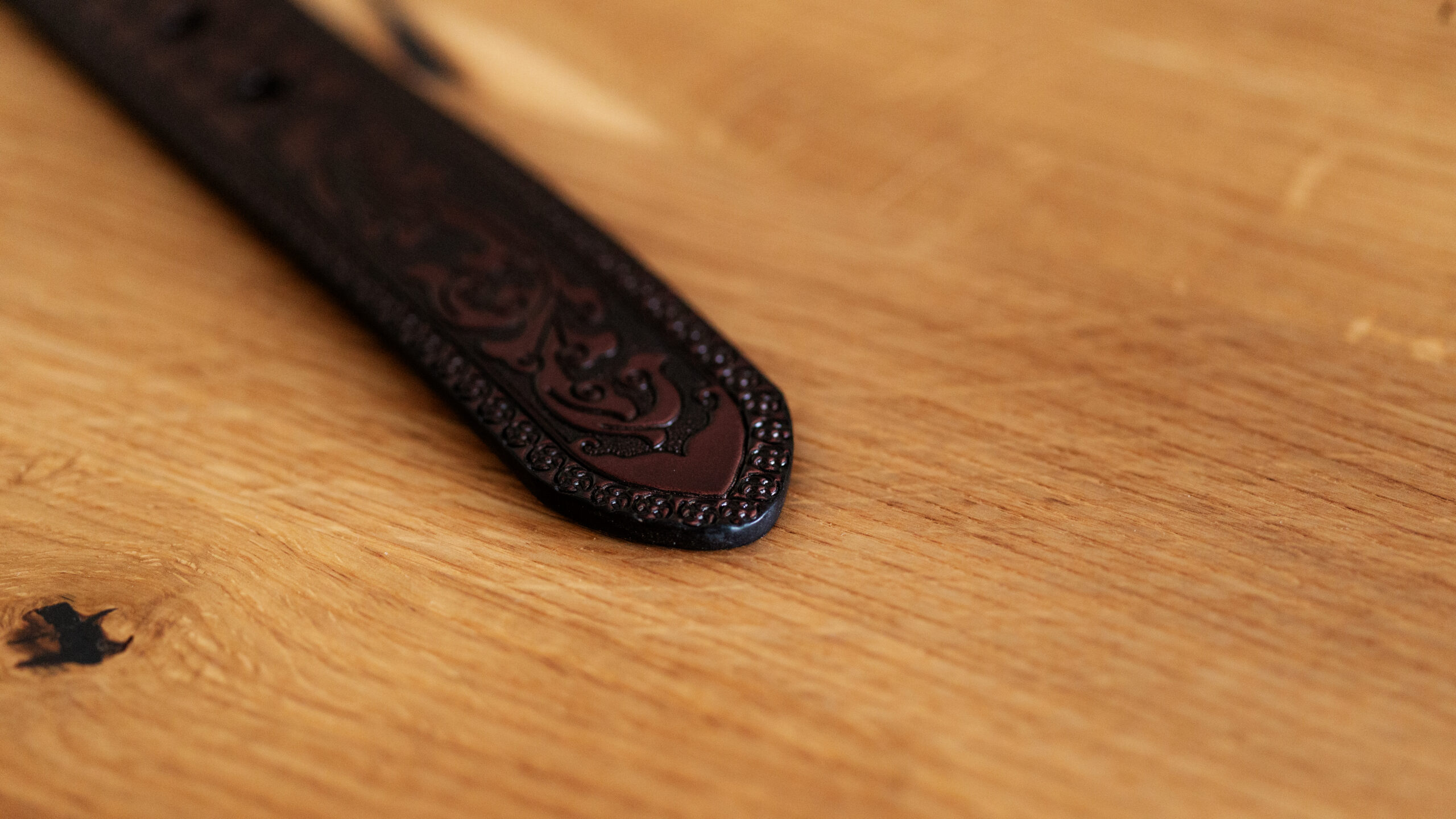 Gürtel mit Schnalle Flower Tooling Dark Brown  125cm – Bild 9