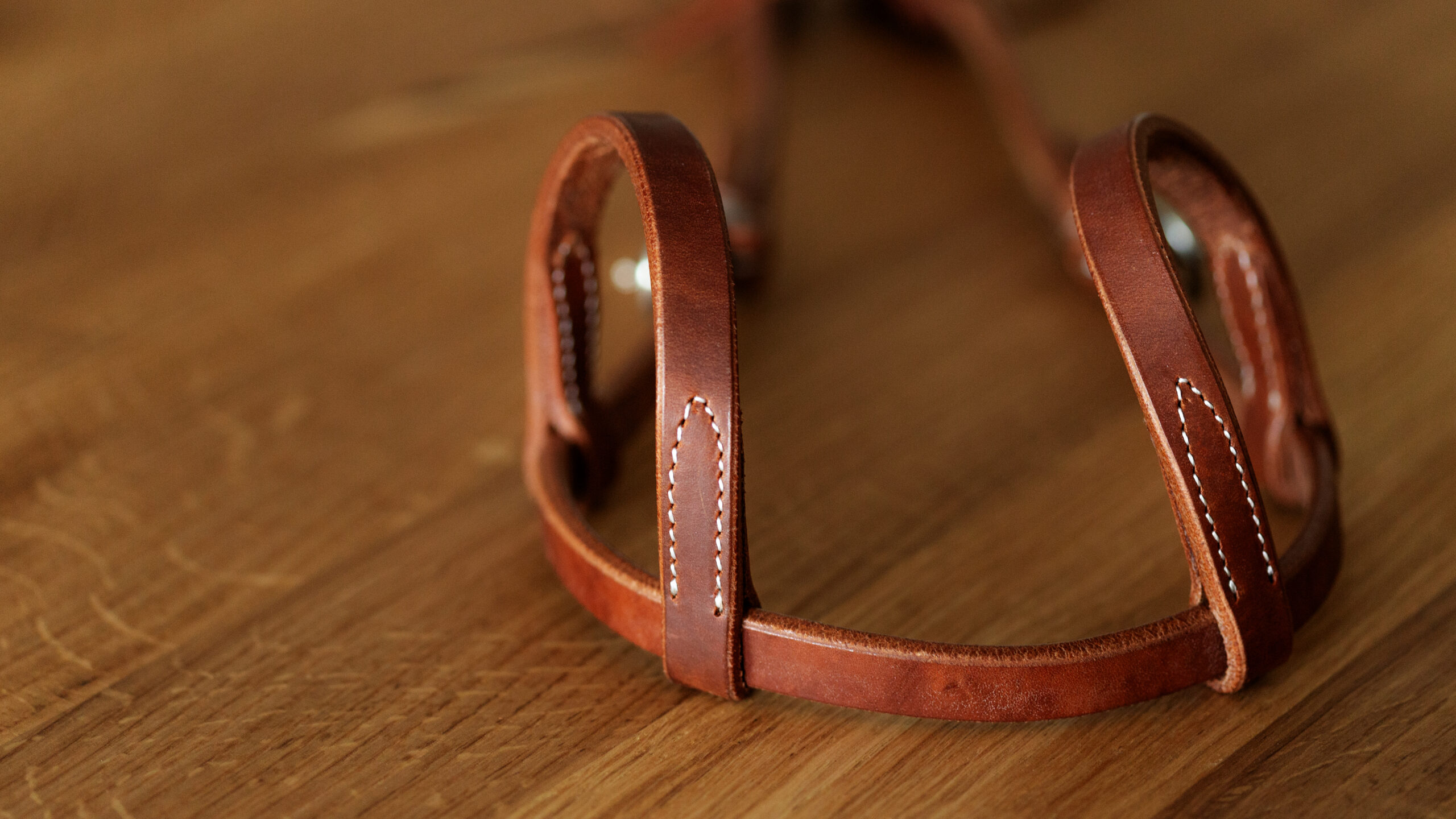 EE Tack Harness Kopfstück Herman Oak Leather Doppeleinohr – Bild 5