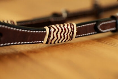 Schneiders® Harness Leather One Ear Headstall with Rawhide Accents – Bild 3