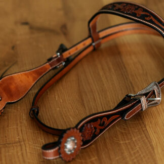 EE Tack Kopfstück Show Shaped Stirnband & Cheeks Two Tone Mittel