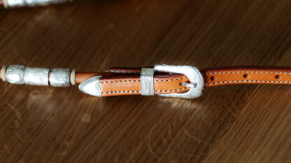 EE Tack KS Herm. Oak Leather Silver Buckle & Roller Einohr – Bild 2