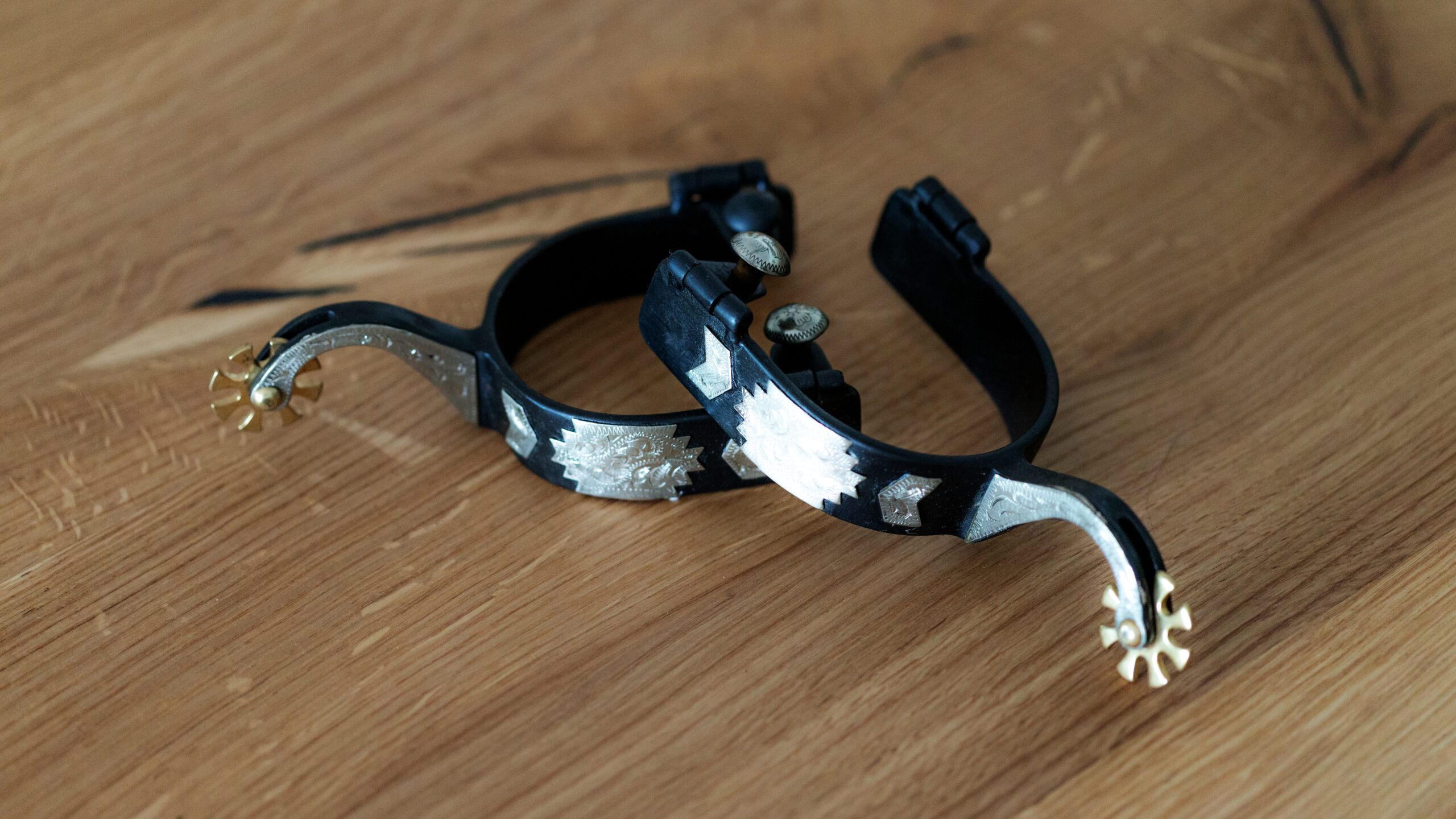 BS/GS Sporen Black Steel mit German Silver – Bild 5